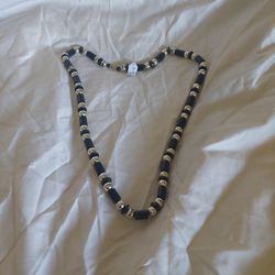Black And Silver Beaded Necklace