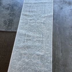 Adirondack Slate/Ivory 3 ft. x 10 ft. Border Medallion Runner Rug