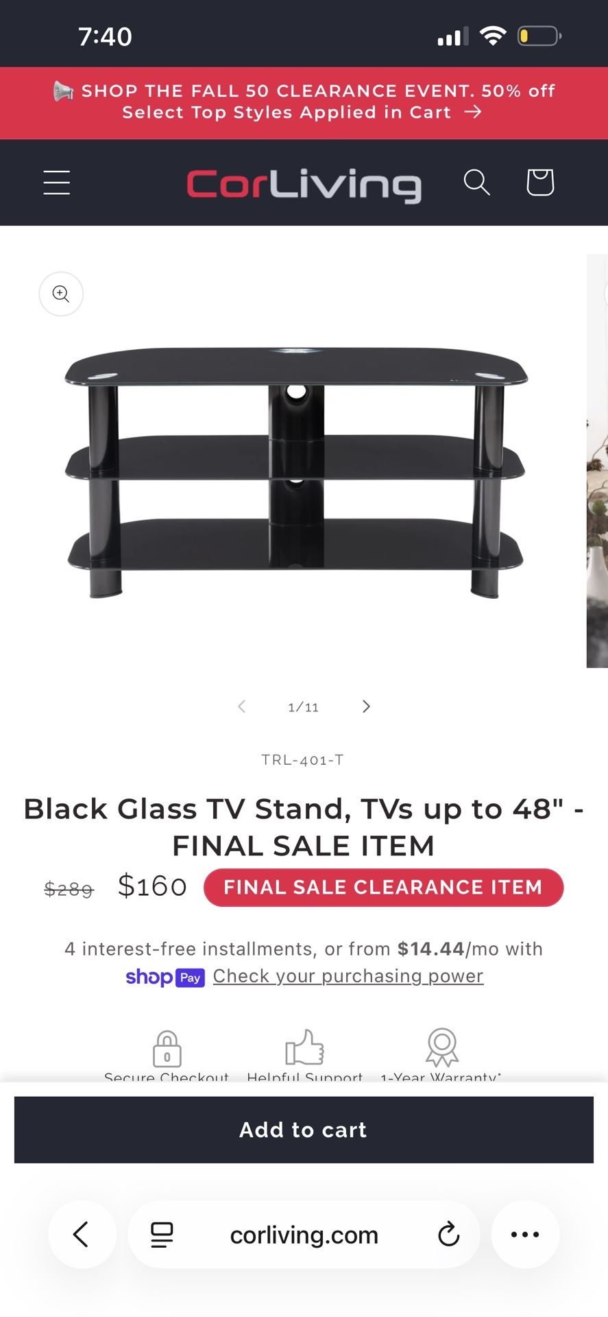 CorLiving TV Stand