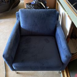 Blue Micro Fiber Lounge Chair