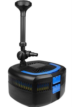 Pond Filter Pump 950GPH, 110V/37W All-in-one Fountain Kit, Variable Frequency Water Pump with 13W UV-C, High Efficiency Filter Water Pump for Outdoor 