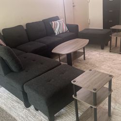 Moving Sale! Full L-Shaped Sofa Set w/ TV Stand  Excellent Condition