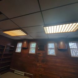 Wood Framed Florescent LED Light Fixure