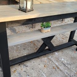 60" Entryway Table Grey Tone
