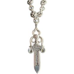 Chrome Necklace Off White Silver Dagger/Hearts/Sword CH mm6 Designer Rhude Plein