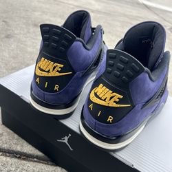 Jordan 4 Laker show size 14 imperial purple