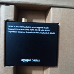 Amazon Basics 4K HDMI to HDMI and Audio (RCA Stereo or Spdif) Extractor Converter (Supports Apple TV, Fire TV and Blue-Ray Players), Black