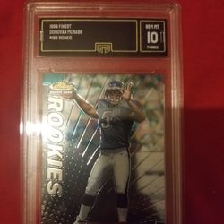 Donovan McNabb Eagles 1999 Topps Finest Rookie Card #166 RC G.M.A  10 Gem Mint