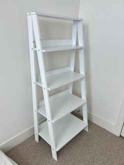 55” Wood 4 shelf ladder bookshelf