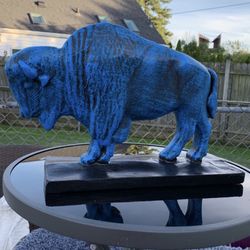 The Old Blue Buffalo Statue