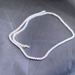 Silver Moissanite Tennis Chain