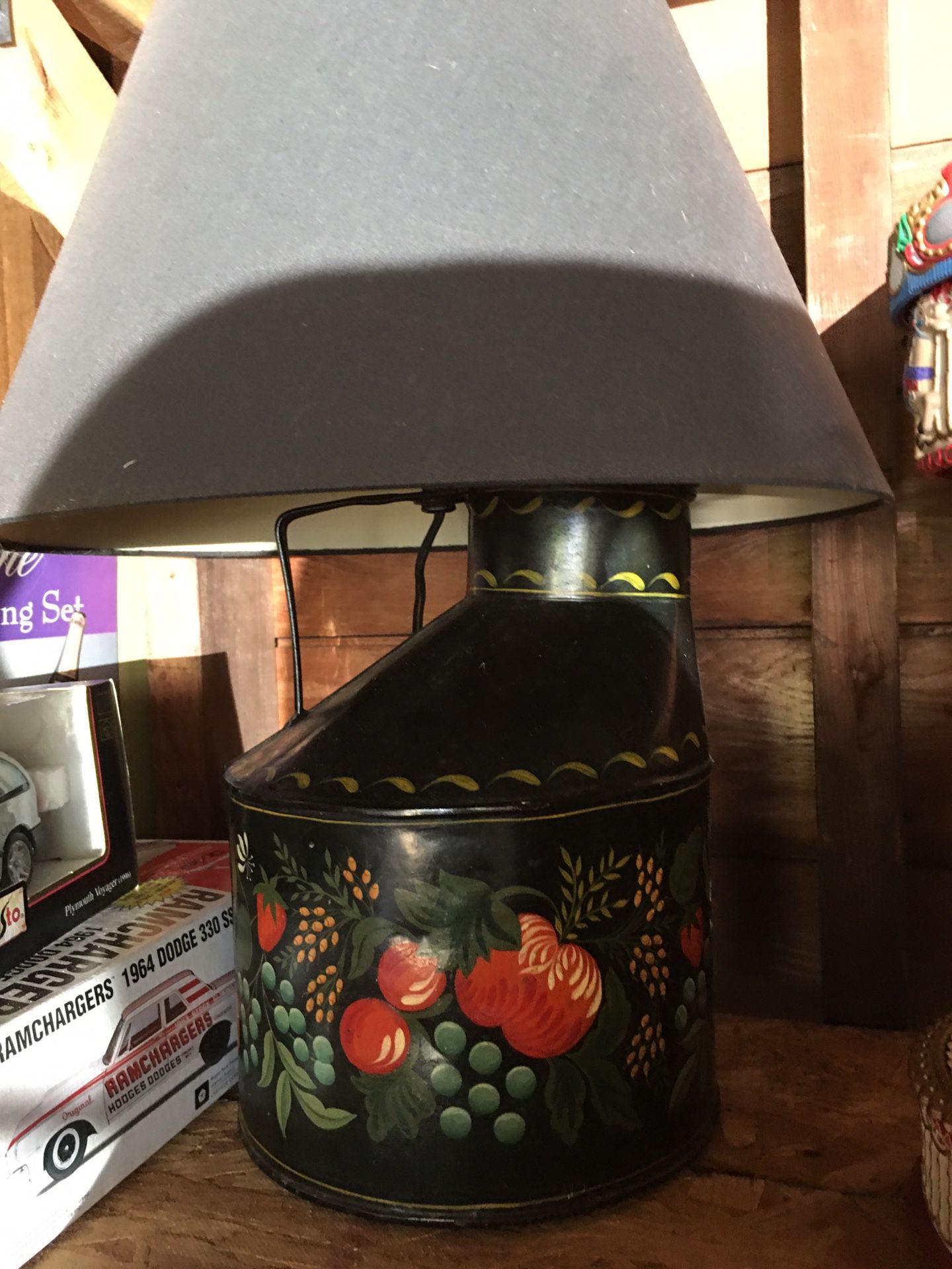 Toleware hand painted lamp