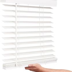 Cordless Faux Wood Blinds, 34.5" Wide x 60