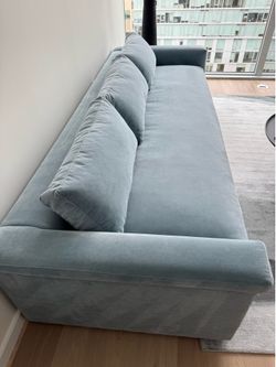CB2 103” Ceva Blue Sofa - LIKE NEW/GREAT PRICE