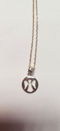 Guardian Angel 10K CI Pendant Necklace