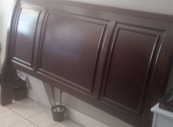 Brown wooden head board