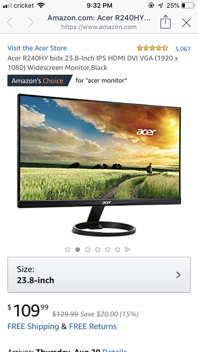 Acer 24 inch monitor