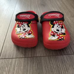 Red Rubber Crocs Minnie Mouse Toddler C8