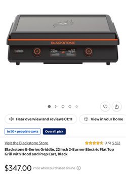 blackstone griddle 22 inch 2 burner elecrtic flat top grill whit hood and prep cart( brand new)