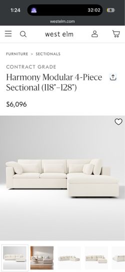 Harmony Modular 4-Piece Sectional (118"-128")