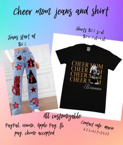 Cheer mom spirit jeans and shirt