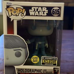 holographic luke skywalker star wars funko 615 Brand New