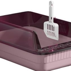 Litter Box for Cat Open Large Capacity Anti-Splash Shovel Cats Toilet Pet Sandbox Kitten Tray Bedpan Cleaning Basin Supplies

