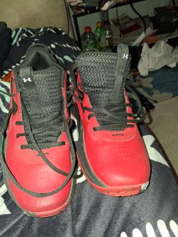 Under Armour Red and Black Basketball Sneakers