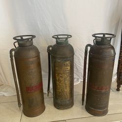 Vintage Copper Extinguishers (3) 