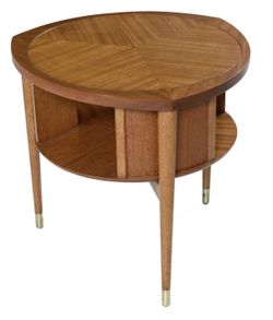 John Keal for Brown Saltzman Vintage Mahogany Drum Table