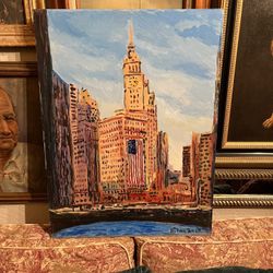 Impressionist Painting Of City On Board 