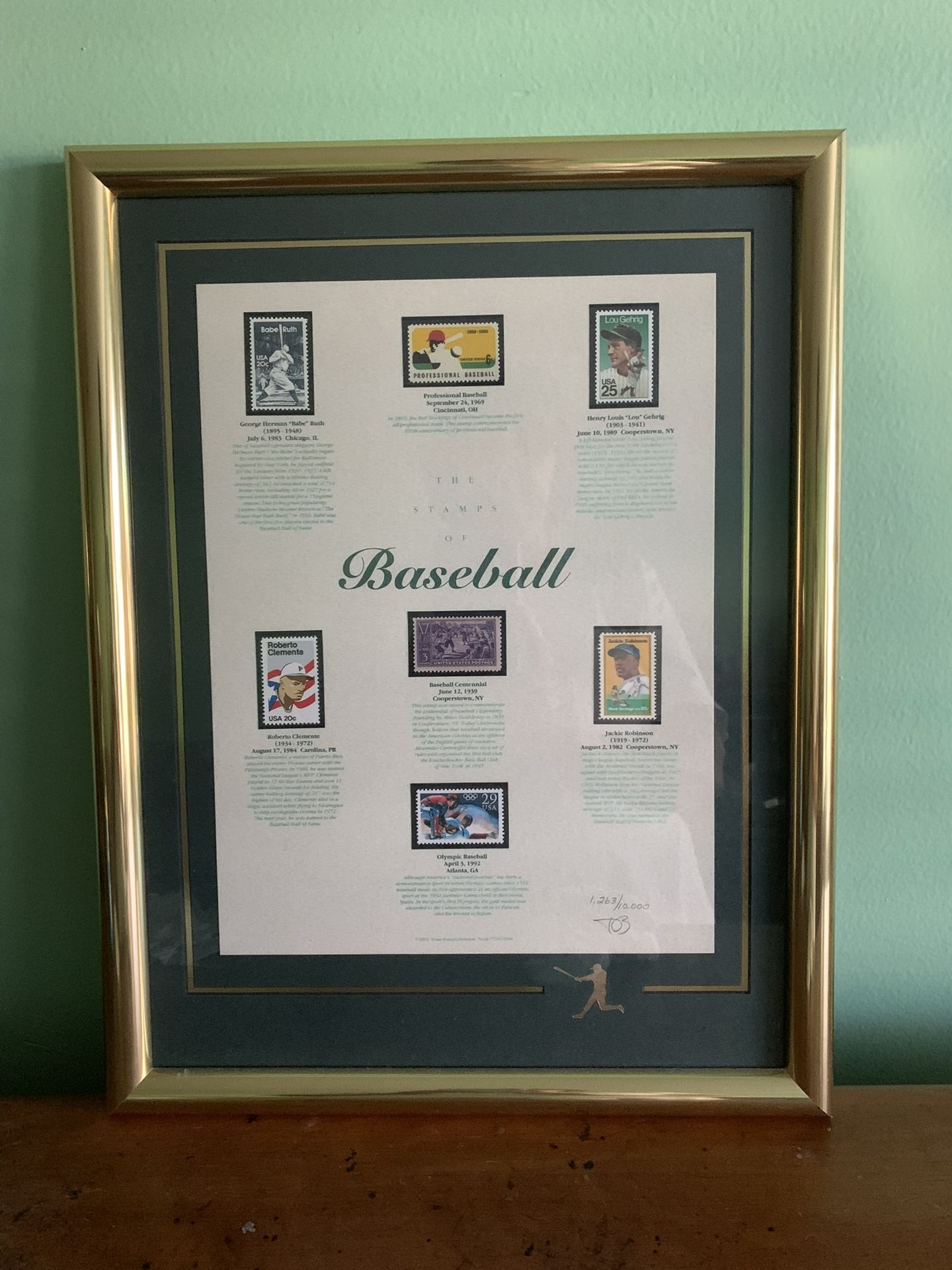 Baseball Stamps Official USPS Framed