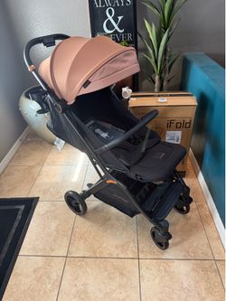 Gravity Folding Baby Stroller - Portable Travel Toddler Stroller w/Adjustable Backrest, Canopy & Cup Holder, Lightweight and UV Protected, One-Hand Au