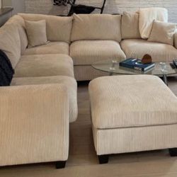 New 99x99 Sectional Couch With Ottoman / Free Delivery 