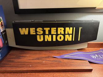 Modern Western Union Indoor Sign Needs 12v 4a Wire Works Great Store Sign 