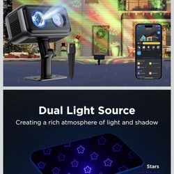 Govee Outdoor Projector Light, Upgraded Aurora Star Projector with 16 RGB Patterns, 50+ Scene Modes for Indoor & Outdoor Holiday Decor, Works with Ale