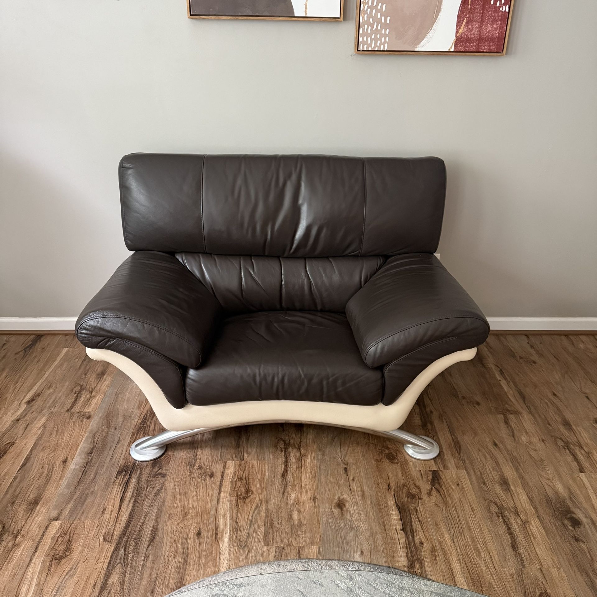 Genuine Leather Sofa , Love Seat, Chair, And End Table