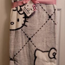  Hello Kitty Gray  Super Soft  plush Throw  Blanket 60 X 70 New Release 2024, Brand New