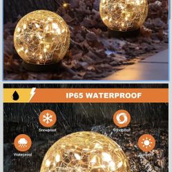 Solar Globe Lights Outdoor Waterproof-Solar Balls-Solar Garden Lights-Orbs for Outside 2 Pack 