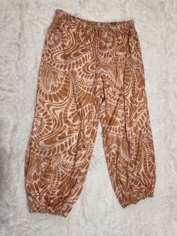 New 3xl tan stretchy pants casual boho hippie festival