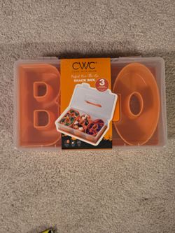 CWC Halloween BOO Snackle Box Food Storage Container Orange New