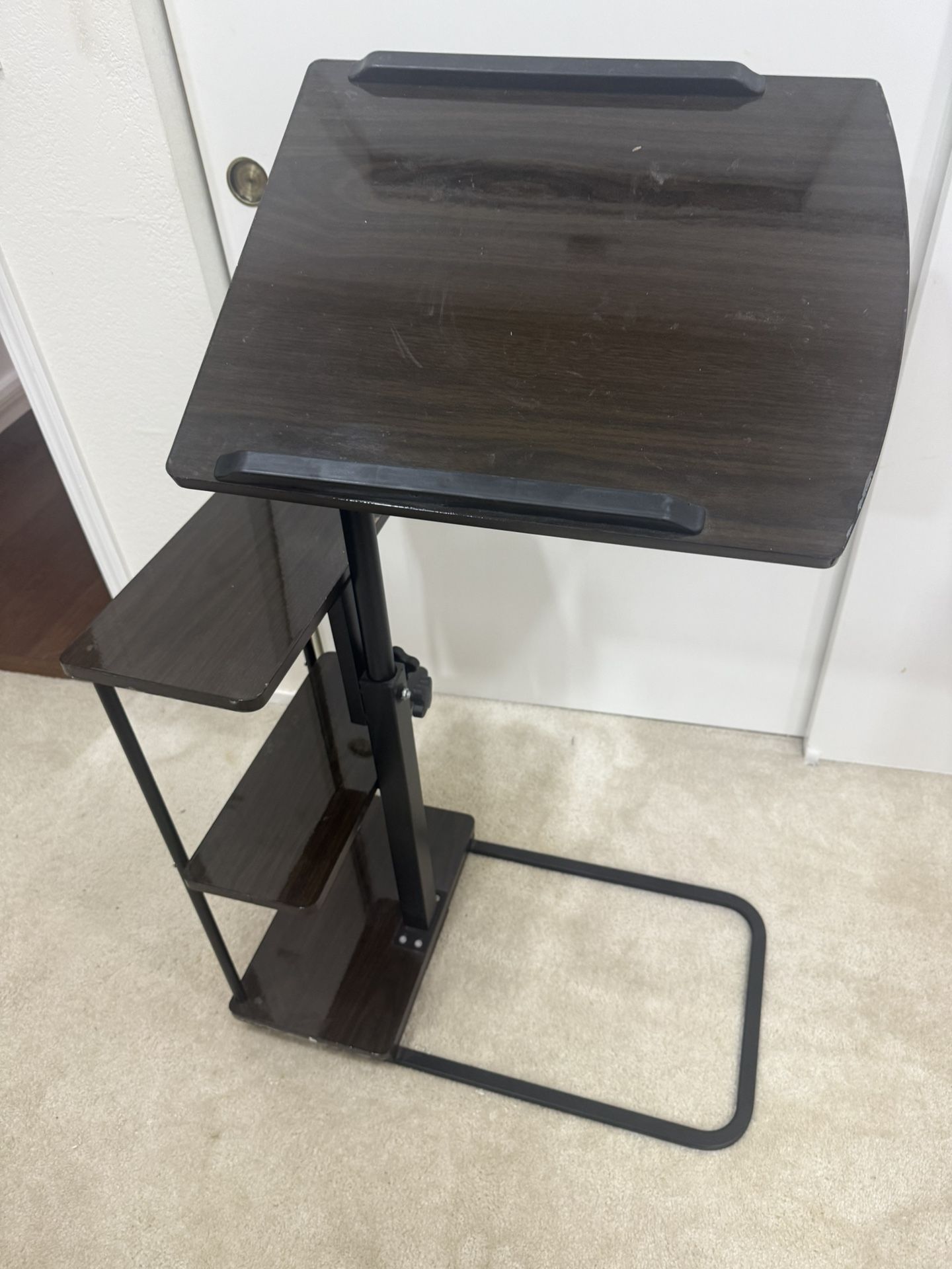 Side Table with Storage Shelves