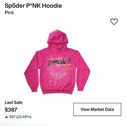 Pink sp5der hoodie Dead stock never worn size medium 