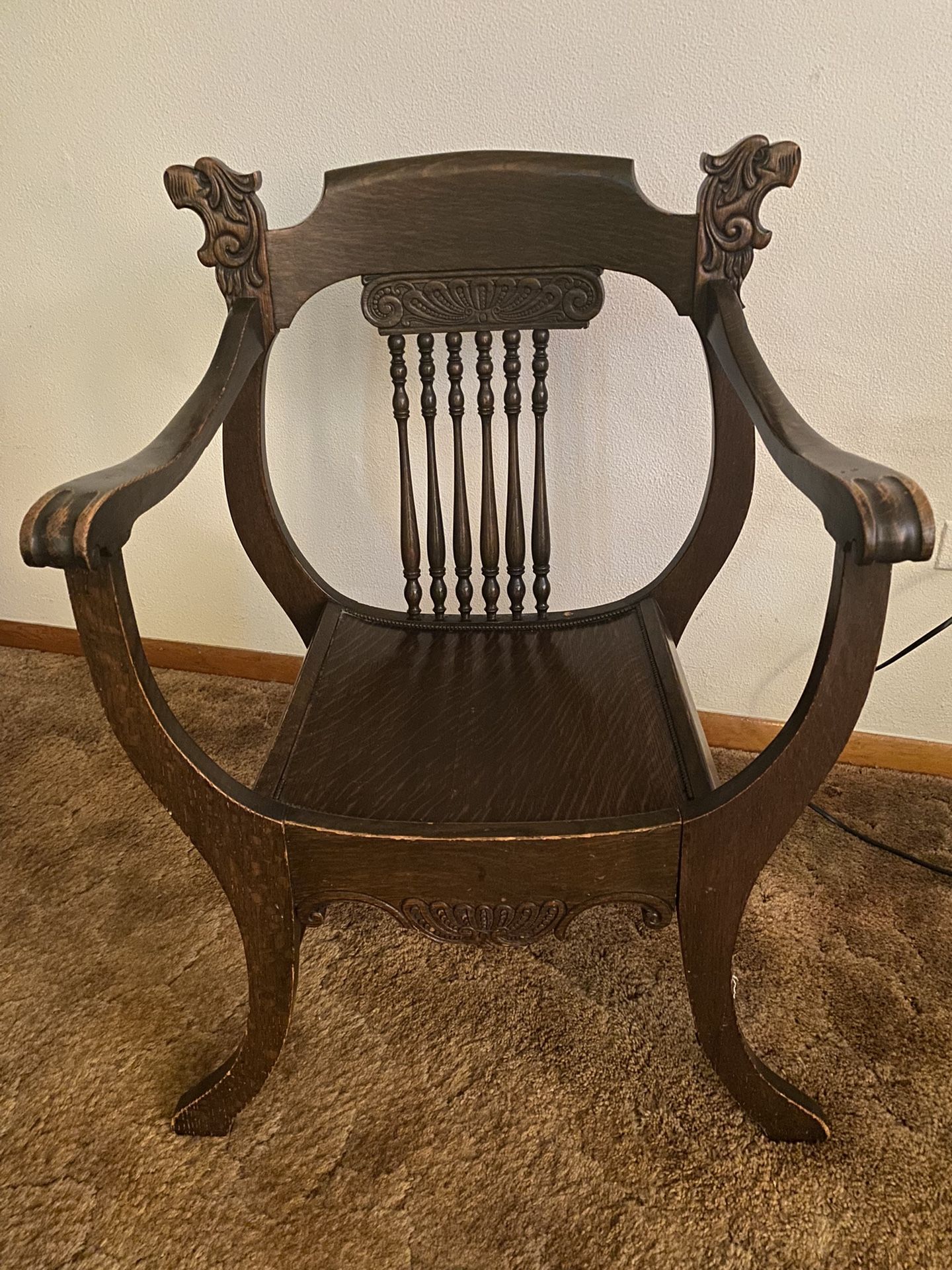 Antique Chair with Lions 