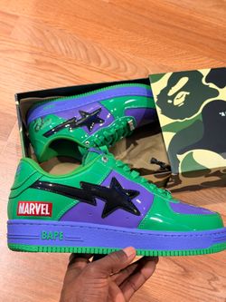 A BATHING APE x Marvel Comics Bape Sta Low 'Hulk' US Men's Size 10