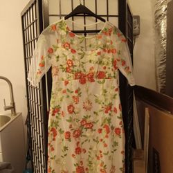 White Dress With Flowers