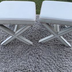 Robin Egg Blue Ottoman Set