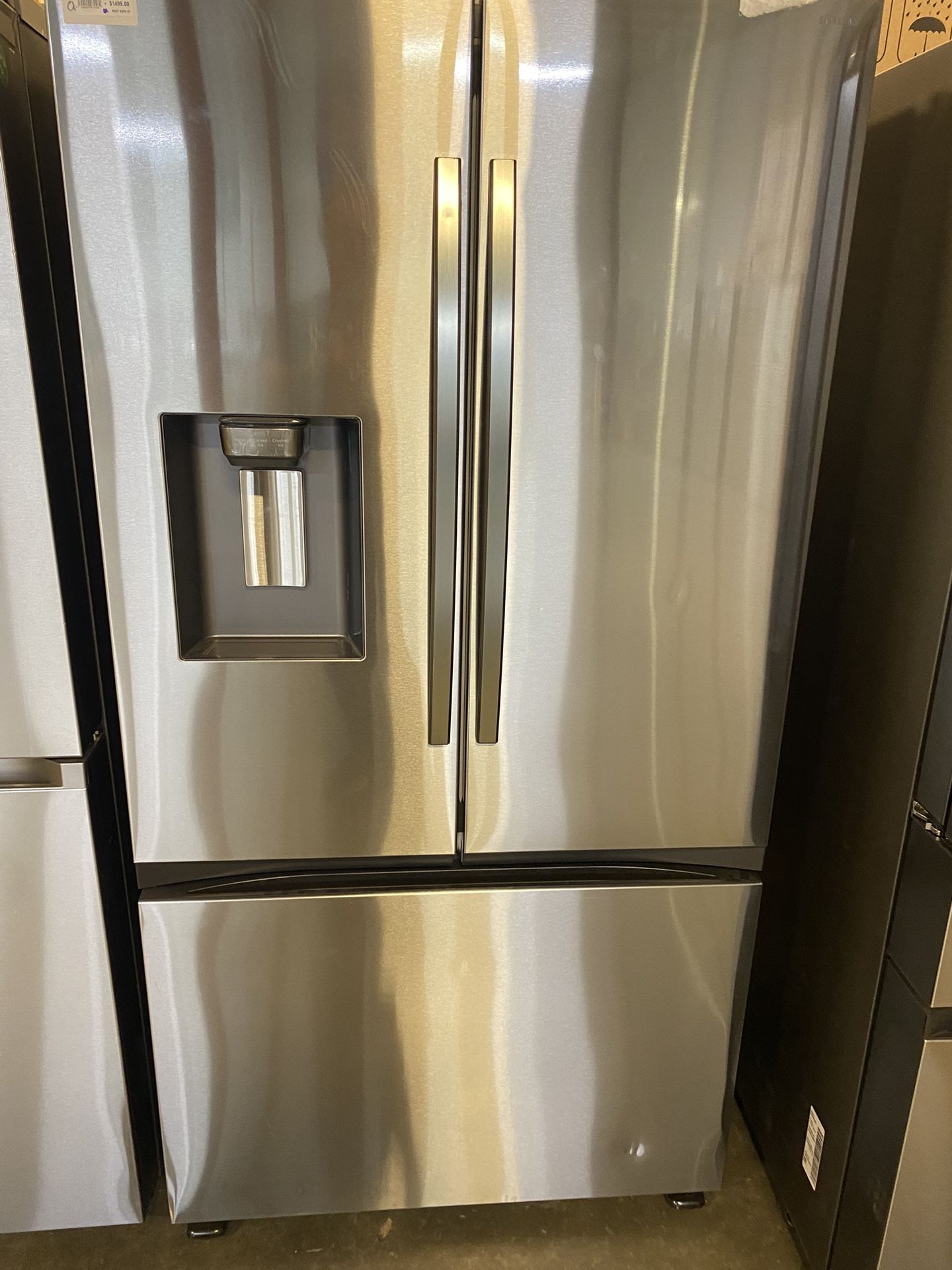 Samsung RF27CG5400SR 36 Inch Counter Depth Smart 3-Door French French Door Refrigerator with 26 cu.ft. Total Capacity National Appliance Liquidators