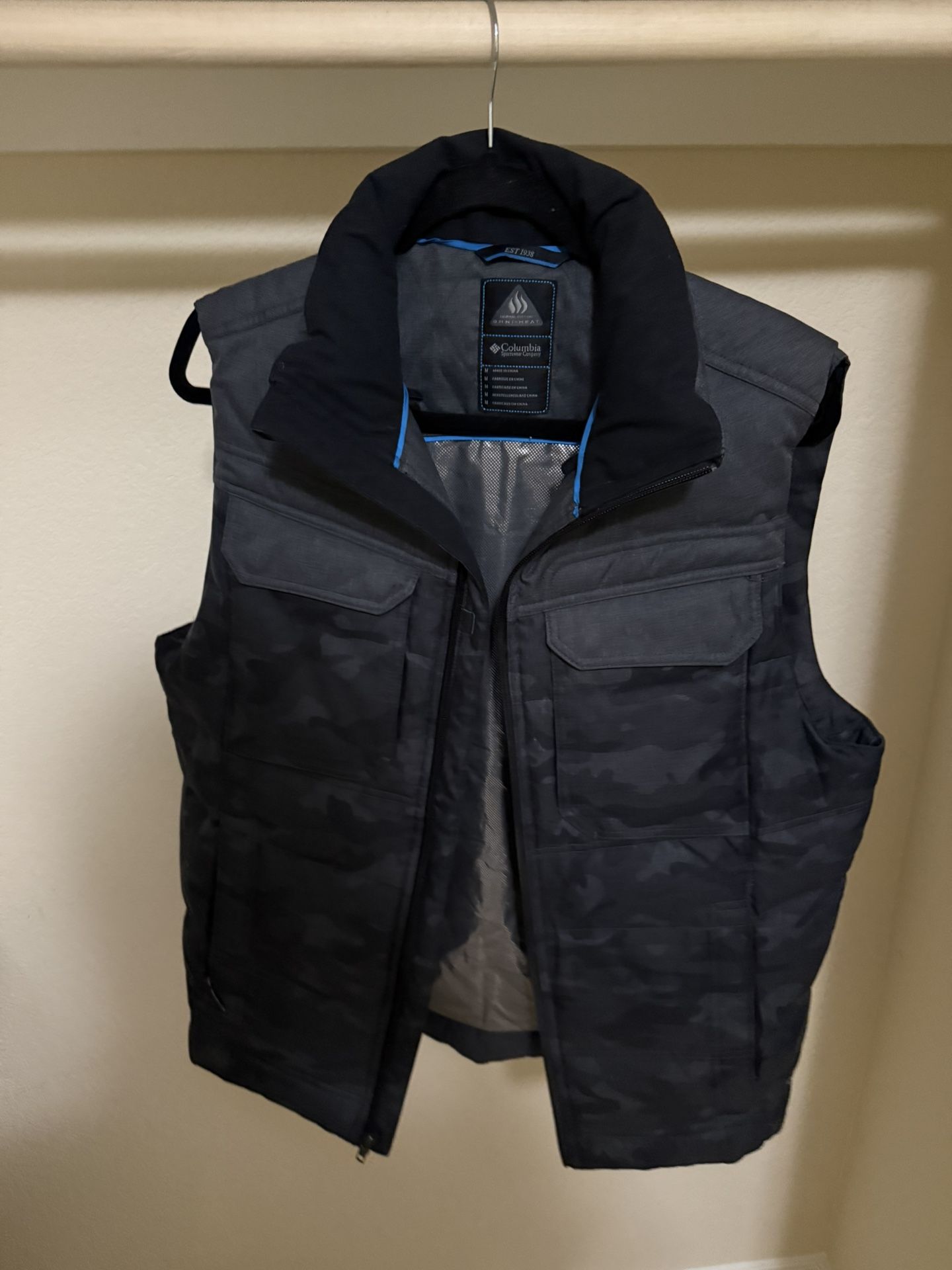 Columbia Sportswear Men’s Omni-Heat Puffer Vest Jacket - Size M - Black Camo