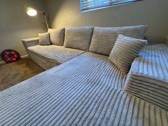 Boneless beige modular couch